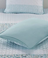 Madison Park Caralie Seersucker 4 Piece Quilt Set, Full/Queen