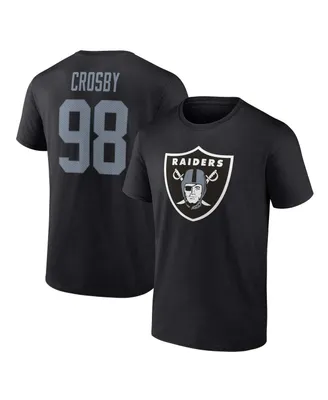 Men's Fanatics Maxx Crosby Black Las Vegas Raiders Player Icon Name and Number T-shirt