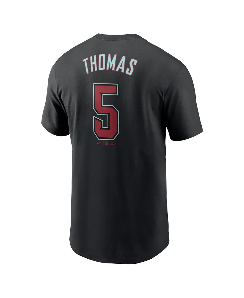 Men's Nike Alek Thomas Black Arizona Diamondbacks 2024 Fuse Name and Number T-shirt