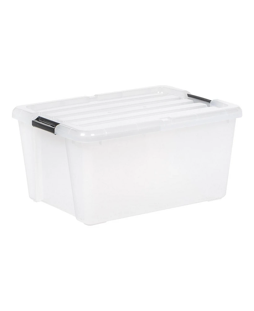 Iris 45qt Clear View Plastic Storage Bin with Lid and Latching Buckles