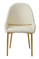 Dining Chair With Pu Leather Color Metal Legs (Set Of 2)