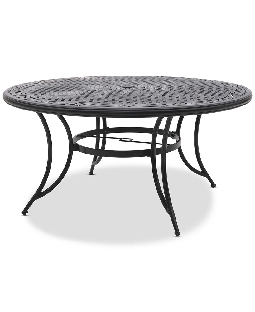 Wythburn Mix and Match 60" Round Cast Aluminum Outdoor Dining Table, Created for Macy's