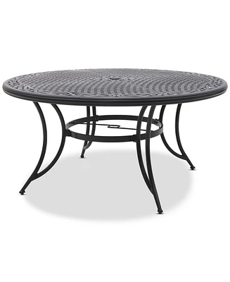 Wythburn Mix and Match 60" Round Cast Aluminum Outdoor Dining Table, Created for Macy's