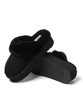 Fireside by Dearfoams Women's Melton Genuine Shearling Platform Scuff Slipper