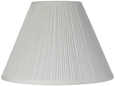 Springcrest 6 1/2" Top x 15" Bottom x 10 1/2" High x 11" Slant Lamp Shade Replacement Medium White Empire Mushroom Round Traditional Linen Pleated Spi