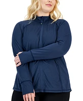 Id Ideology Plus Size Zip-Front Long Sleeve Jacket, Created for Macy's