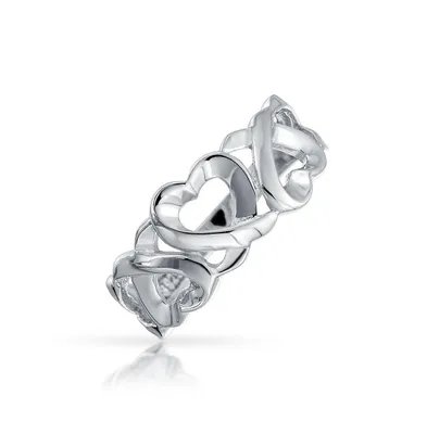Bling Jewelry Bff Friendship Open Heart Huggies Kisses Xo Eternity Band Promise Ring Sterling Silver