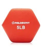 Philosophy Gym Neoprene Dumbbell Hexagon Hand Weights, 5 lb Pair - 10 lb Total