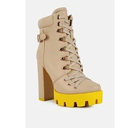Womens larch cushion collared biker boots