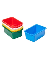 ECR4Kids Scoop Front Storage Bin, Yellow, 5-Piece