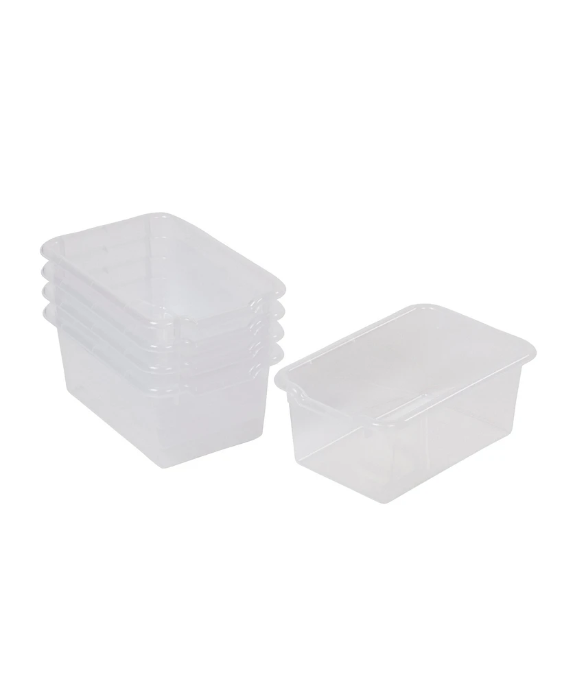 ECR4Kids Scoop Front Storage Bin, Yellow, 5-Piece