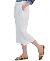 Jm Collection Women's Gauze Cropped Pull-On Pants, Created for Macy's
