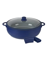 Sedona Kitchen Aluminum 12 Qt Caldero with Silicone Rim Glass Lid and Handle Holder