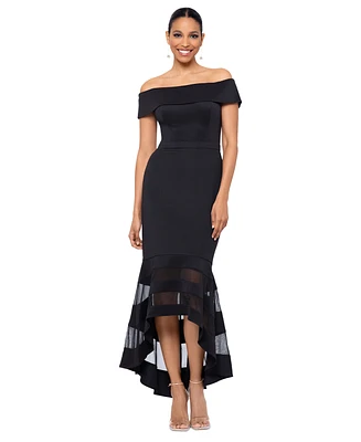Xscape Women's Illusion High-Low Fit & Flare Dress