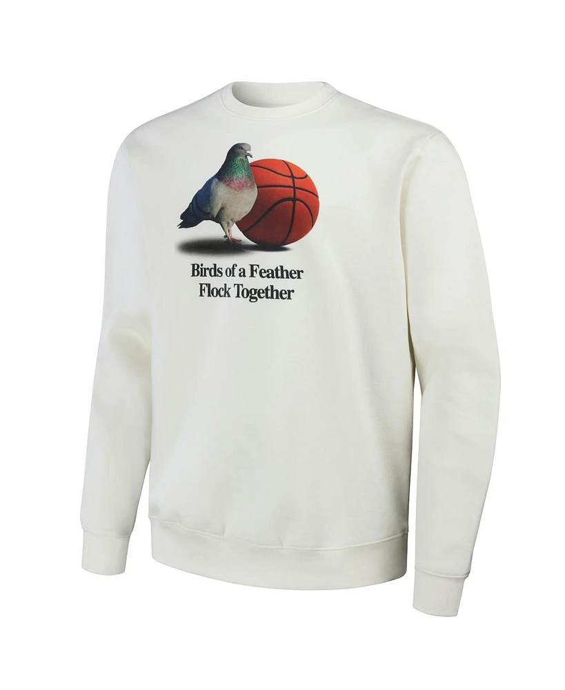 Men's Nba x Staple Cream All Teams Birds of a Feather Crew Sweatshirt