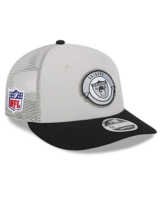 Men's New Era Cream, Black Las Vegas Raiders 2023 Sideline Historic Low Profile 9FIFTY Snapback Hat