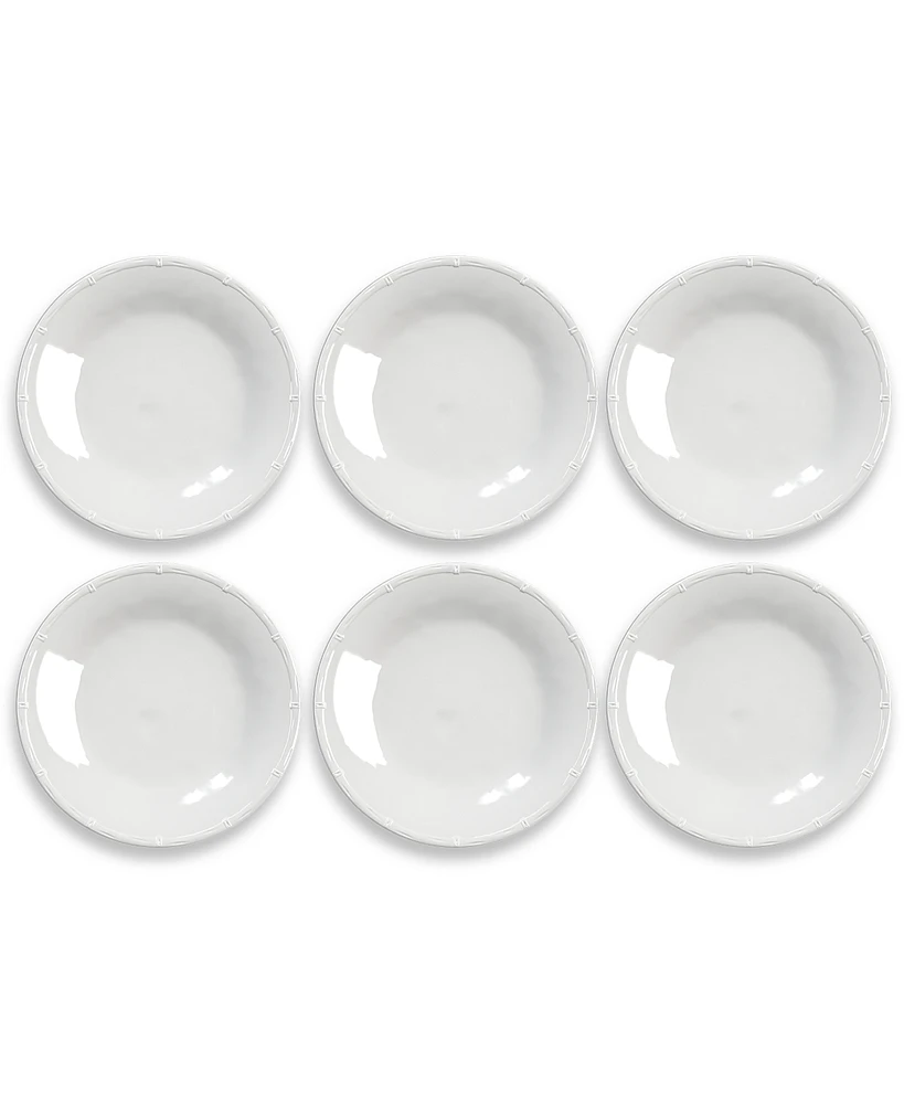 Abode Homewares Bamboo Raised Rim Dinner Plates, Set of 6
