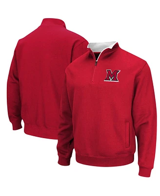 Men's Colosseum Red Miami University RedHawks Tortugas Logo Quarter-Zip Jacket