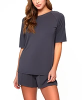 iCollection Women's 2Pc. Raglan Top and Short Pajama Set