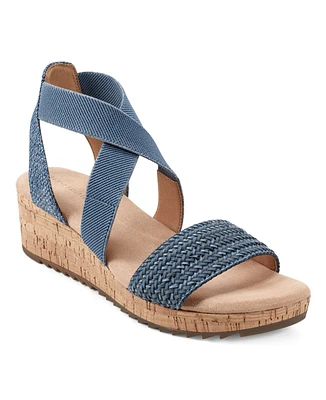 Easy Spirit Women's Lorena Woven Strappy Wedge Sandals