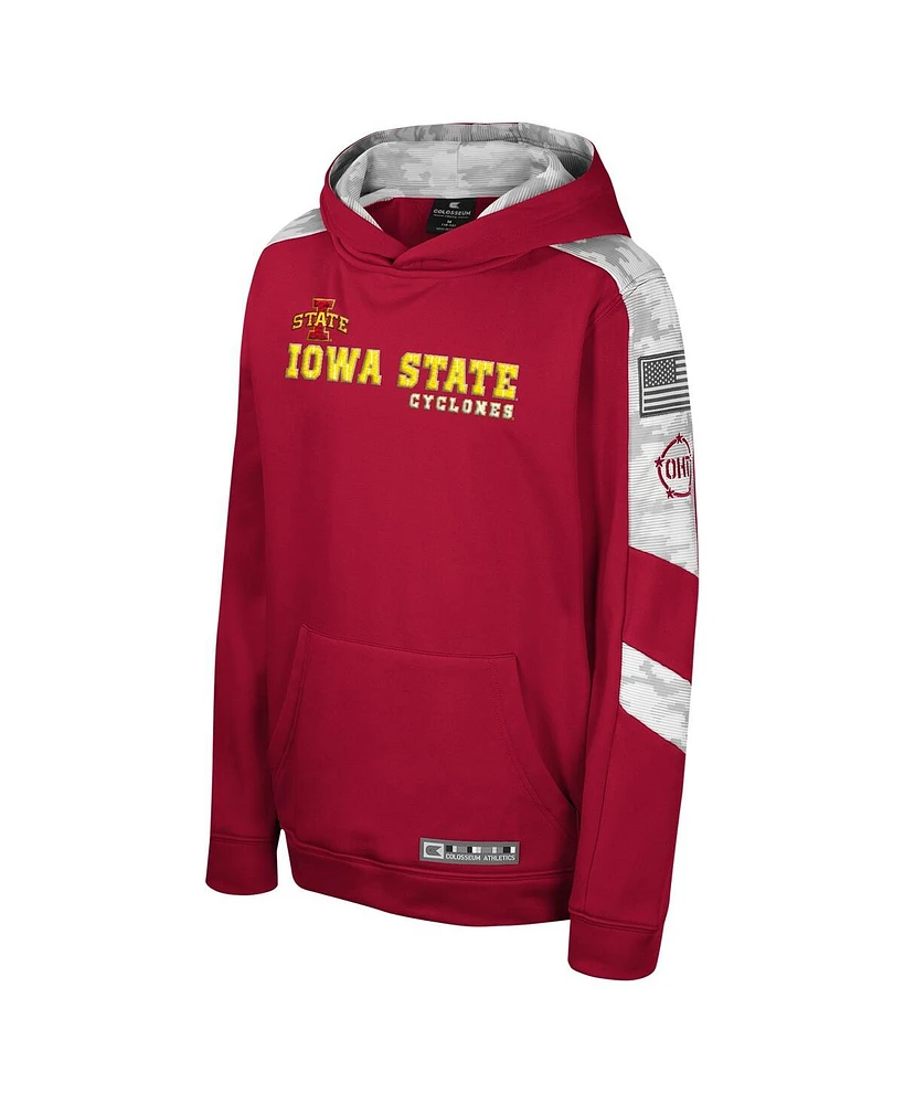 Big Boys Colosseum Cardinal Iowa State Cyclones Oht Military-Inspired Appreciation Cyclone Digital Camo Pullover Hoodie