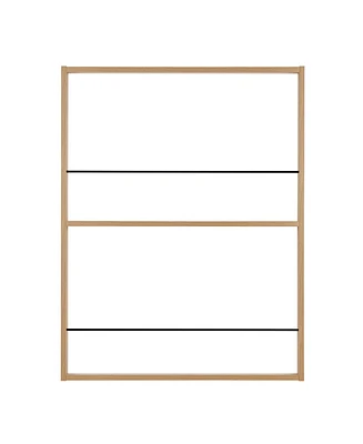 Danya B Steiner Square Modern 2-Tier Kids Book or Toy Figure Display Unit Wall Mounted Bookshelf with Contrasting Black Rods
