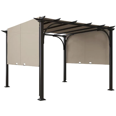 Outsunny 10' x 10' Steel Patio Pergola with Canopy