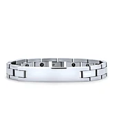 Bling Jewelry Stainless Steel Watchband Identification Id Bracelet Name Tag Curb 8.5 Inch
