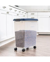 Iris Usa Lbs / Qt WeatherPro Airtight Pet Food Storage Container with Attachable Casters, For Dog Cat Bird and Other Pet Food Storage Bin