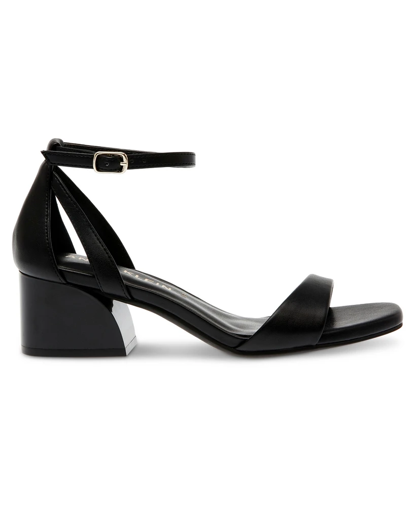 Anne Klein Women's Mia Ankle Strap Block Heel Dress Sandals