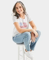 Style & Co Women's Usa Flag Graphic Crewneck T-Shirt