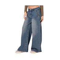 Edikted Women's Super baggy wide leg jeans