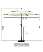 Aoodor Garden Market Umbrella - 10 Ft x 8.3 Outdoor Patio Round