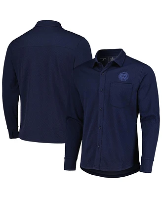 Men's Antigua Navy Philadelphia Union Streamer Diamond Button-Up Shacket