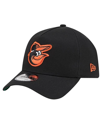 Men's New Era Black Baltimore Orioles Team Color A-Frame 9FORTY Adjustable Hat