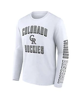 Men's Fanatics Black, White Colorado Rockies Two-Pack Combo T-shirt Set