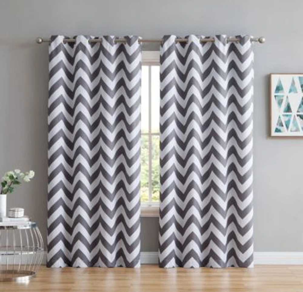Broadway Stripe Decorative Semi Sheer Light Filtering Grommet Window Treatment Curtain Drapery Panels For Bedroom Living Room Set Of 2 Panels