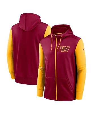 Men's Nike Burgundy Washington Commanders Performance Full-Zip Hoodie