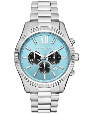 Michael Kors Men's Lexington Chronograph Silver-Tone Stainless Steel Watch 44mm