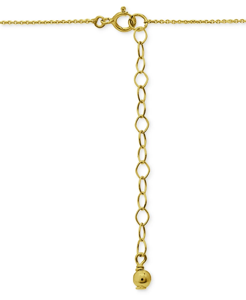 Giani Bernini Onyx & Cubic Zirconia Halo Pendant Necklace 18k Gold-Plated Sterling Silver, 16" + 2" extender (Also Dyed Howlite), Created for Ma