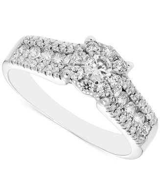 Diamond Cluster Ring (3/4 ct. t.w.) in 14k White Gold