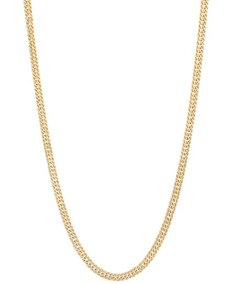 Lightweight Polished Two-Tone Double Curb Link 18" Chain Necklace (3-1/5mm) in 10k Gold