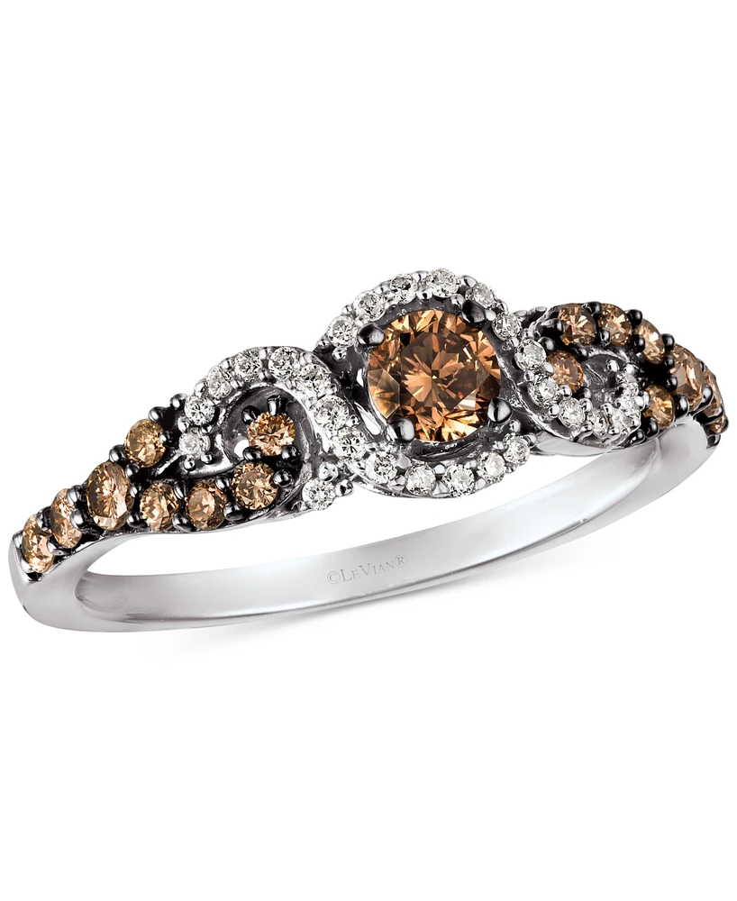 Le Vian Diamond Three-Stone Ring 14k Rose Gold (1/2 ct. t.w.) (Also Available Yellow or White Gold)