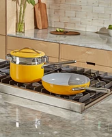 Caraway Nonstick Stainless Steel 3-Qt. Saucepan Steamer