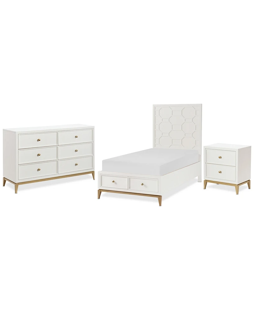 Chelsea 3-Pc. Bedroom Set (Full Storage Bed, Small Dresser & Small Nightstand)