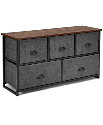 Sugift Dresser Storage Tower with 5 Foldable Cloth Storage Cubes