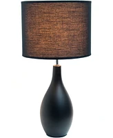 Creekwood Home Essentix 18.11" Traditional Standard Ceramic Dewdrop Table Desk Lamp with Matching Fabric Shade