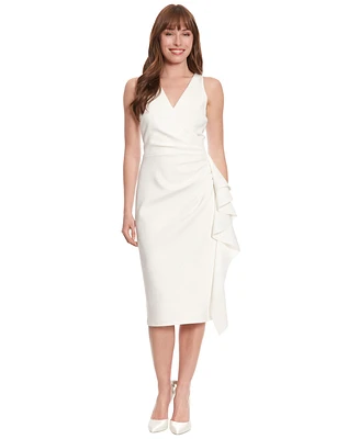 ivy + blu Women's Ruched Ruffled Sheath Dress