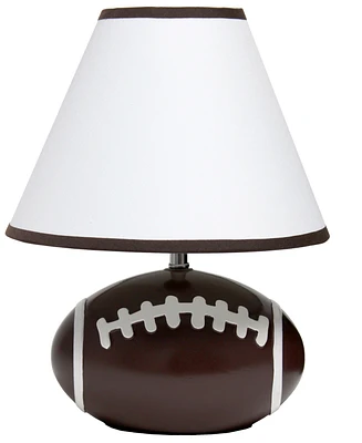 Simple Designs SportsLite 11.5" Tall Athletic Sports Football Base Ceramic Bedside Table Desk Lamp