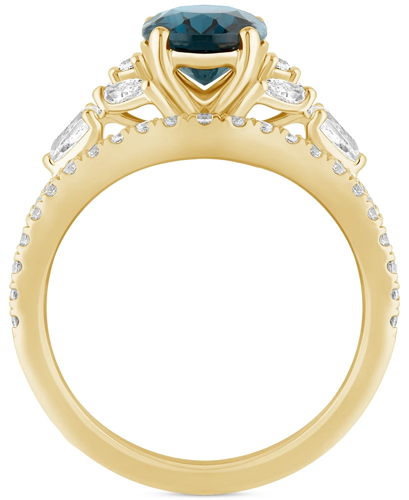 London Blue Topaz (2 ct. t.w.) & Diamond (7/8 Bridal Set 14k Gold